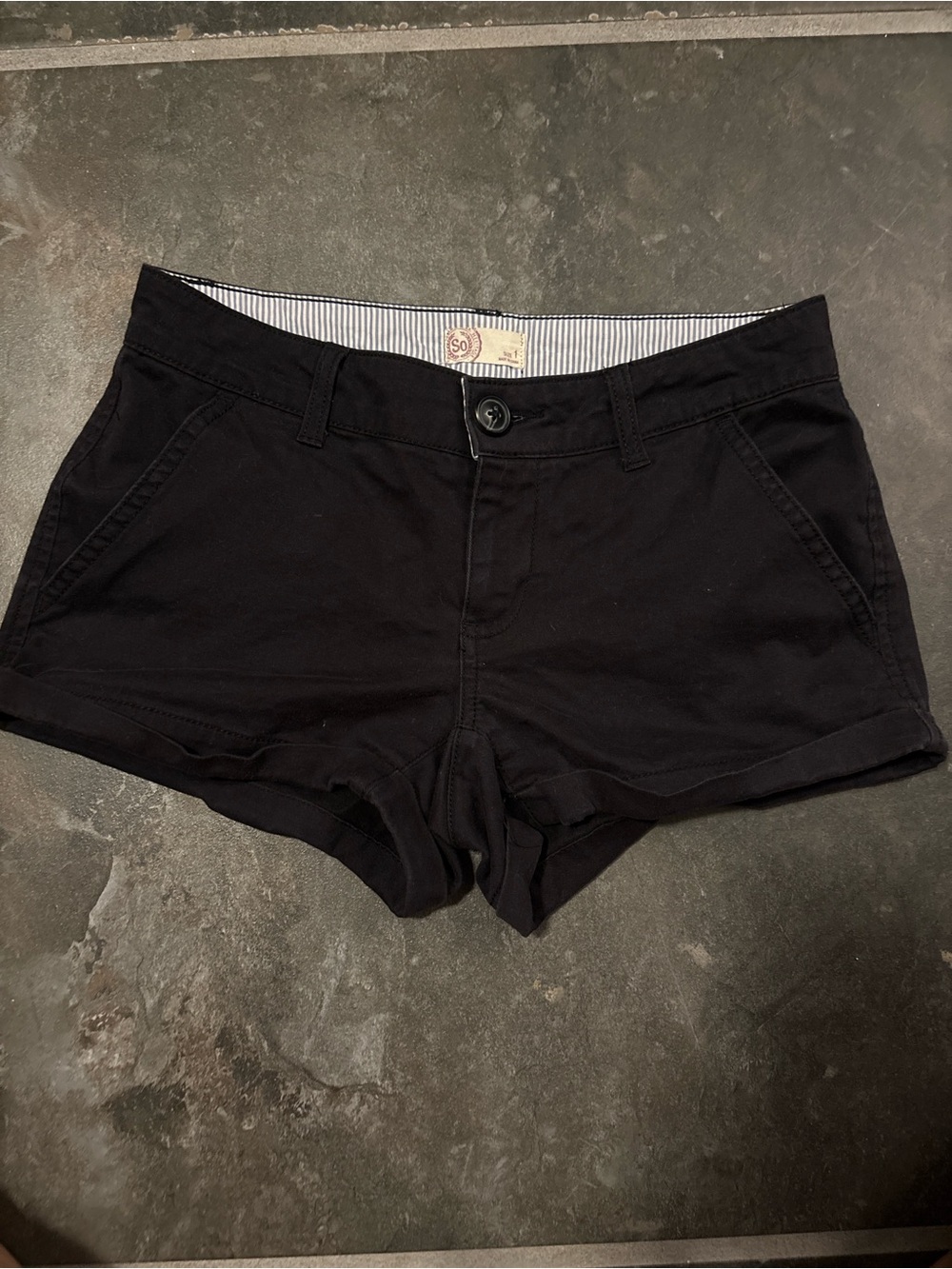 Heritage Black High-Waist Cotton-Blend Shorts